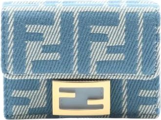 Fendi Pre-owned Wallets, female, Blue, Size: ONE SIZE Pre-owned Canvas wallets