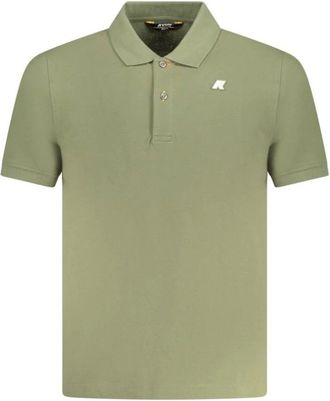 K-Way Tops, Heren, Groen, S, Katoen, Groen Katoenen Poloshirt met Logo