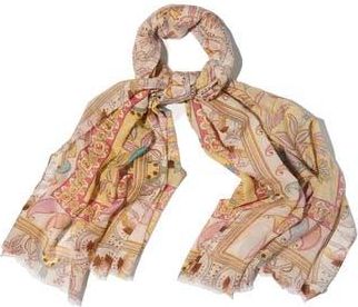 Saachi Birds & Filigree Print Scarf in Brown Multi at Nordstrom Rack