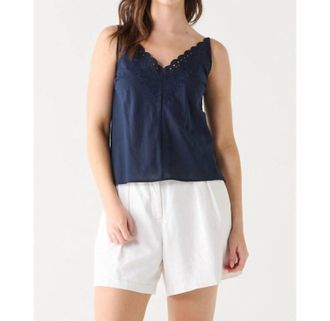 BLACK TAPE Eyelet Camisole In Navy