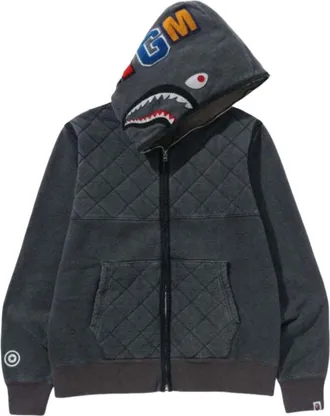 A Bathing Ape A Rising Bape Military Shark Full Zip Hoodie Black 1K70-115-003-BLK