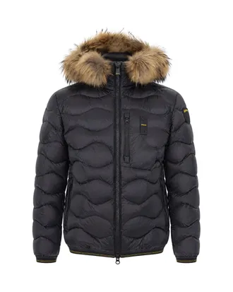 Blauer Black Wave-Pattern Quilted Down Jacket