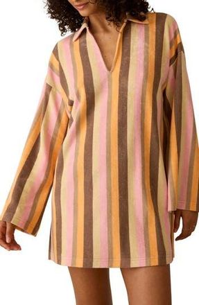 Faherty Cabana Long Sleeve Towel Terry Minidress in Sun Kissed Stripe at Nordstrom Rack, Size Xx-Small