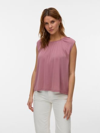Vero Moda Shirttop VERO MODA VMFILLI SL TOP JRS NOOS, Damen, Gr. XL, nostalgia rose, Jersey, Obermaterial: 70% Modal, 30% Polyester, unifarben, normal, Rundhals