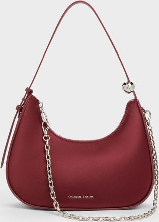 Charles & Keith Jesmyn Satin Chain Two-Way Bag