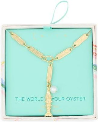 Leith The World Is Your Oyster Fish Lariat Necklace in Gold at Nordstrom Rack