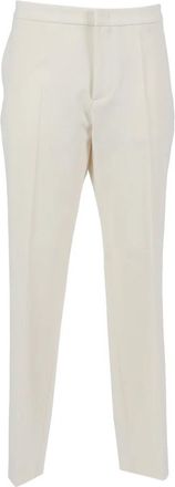 Fabiana Filippi Tecno Tailoring Regular Fit Broek - Dames - Slim Fit Broeken - Wit - XS - Leer - Broeken