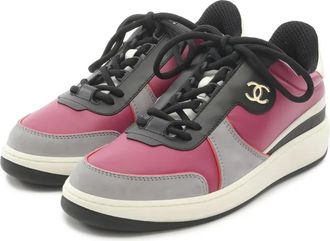Chanel 1986-1988 coco mark leather sneakers - Pink
