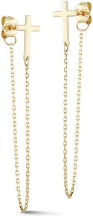 Ember Fine Jewelry Cross Drop Stud Earrings in Gold at Nordstrom Rack