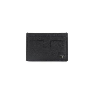Tom Ford Black Calf Leather Card Holder-Uomo