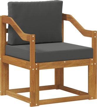vidaXL Vidaxl Sof&aacute; De Exterior Madera De Acacia S&oacute;lida Y Poli&eacute;ster Natural