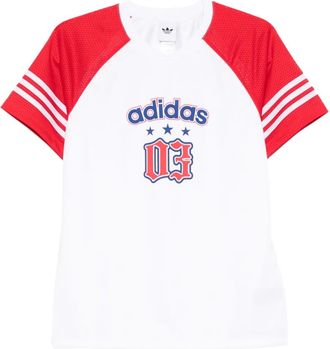 adidas logo-print T-shirt - women - Polyester - 2XS - White