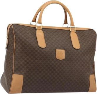 Celine Pre-owned Vintage Macadam Boston Bag - Dames - Vintage Handtas - Bruin - ONE Size - Leer - Vintage