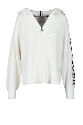 Tommy Hilfiger White Cotton Sweater