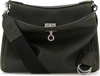 Balenciaga Dark Green Leather Small Rodeo Messenger Crossbody Bag