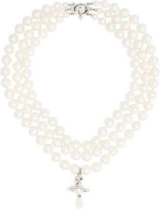 Vivienne Westwood Choker Three-Row Drop - Bianco