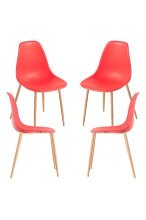 Regalos Miguel Packs Sillas Comedor - Pack 4 Sillas Mykle - Rojo