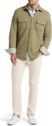 Robert Graham Wayne Long Sleeve Knit Shirt in Olive at Nordstrom Rack, Size Xx-Large