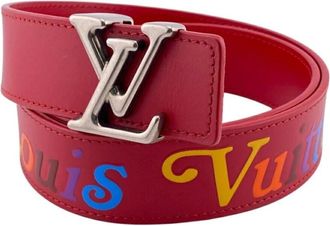 Louis Vuitton Pre-owned Belts, female, Red, Size: ONE SIZE Pre-owned LV Rainbow Belt 40Mm