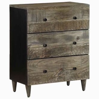 Berkfield Home Sideboard Light Grey 60x33.5x75 cm Solid Wood Mango