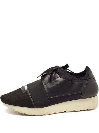 Balenciaga leather lace-up sneakers - Black