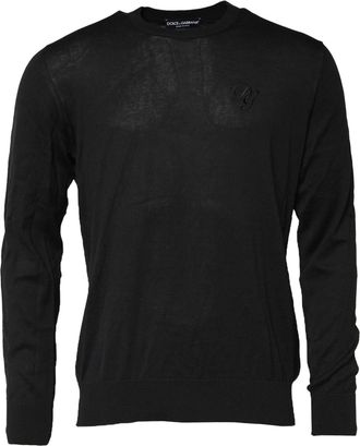 Dolce & Gabbana Black Cotton DG Logo Men Sweatshirt Mens Sweater (Pre-Owned)