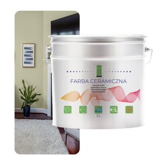 OEM Pintura Cer&aacute;mica Para Paredes, Lavable, Verde Delicado, 2 L, Resistente A Las Manchas