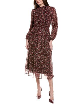 Adrianna Papell Ditsy Floral Chiffon Midi Dress