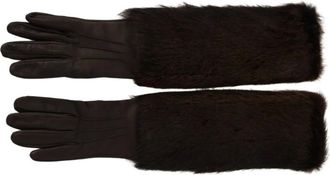 Dolce & Gabbana Guanti senza dita lunghi fino al gomito - - Accessories - Donna - Marrone - ONE SIZE