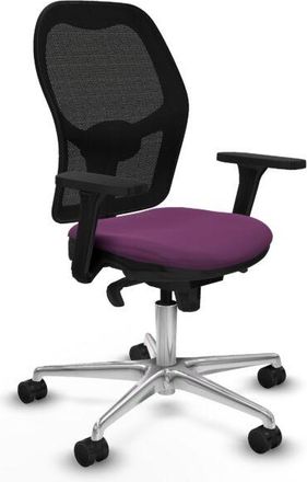 Piqueras y Crespo Piqueras Y Crespo - Jorquera Sincro Malla Negra Similpiel Morado Brazos 3d Base Aluminio Ruedas 65mm Nailon