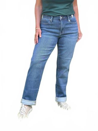 Judy Blue Billie Boyfriend Jeans In Dark Cozy Indigo
