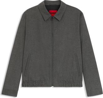 HUGO BOSS Hellys 241F1X Jacket - Heren - Zomerjassen - Grijs - 2XL - Leer - Jassen