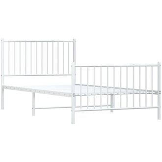 vidaXL Estructura Cama Sin Colch&oacute;n Con Estribo Metal Blanco 100x200 Cm Vidaxl