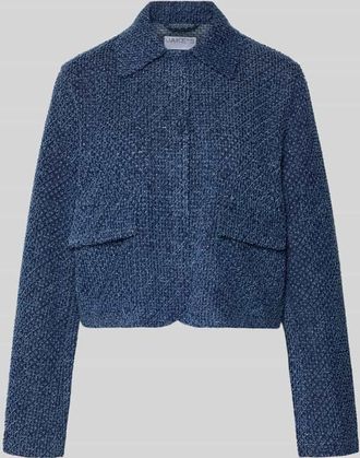 Jake*s Blazer in Boucl&eacute;-Optik mit verdecktem Verschluss in Dunkelblau, Gr&ouml;&szlig;e 32
