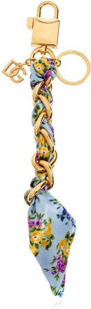Dolce & Gabbana Geprinte satijnen sleutelhanger - Dames - Sleutelhangers & Tashangers - Geel - ONE Size - Satijn - Accessoires