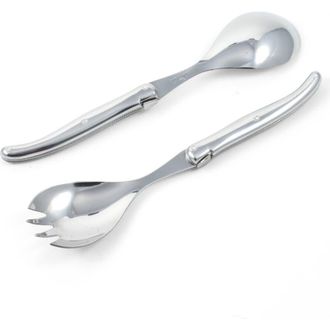 Laguiole Platine Salad Serving Set in wooden box in Platine Stainless Steel at Nordstrom