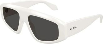 Alaia Aviator Mask Zonnebril - Dames - Zonnebrillen - Wit - 57 MM - Accessoires