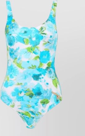 Chlo&eacute; floral scoop neck swimsuit adjustable straps