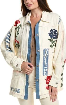 Free People Field Of Roses Jacket In White With Roses By The Dozen