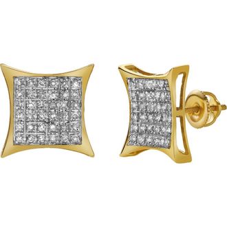 LuvMyJewelry Bravura 10K Yellow Gold Diamond Unisex Earrings - 0.27 Cts at Nordstrom