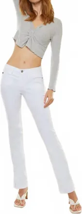 Kancan Mid Rise Y2K Bootcut Jeans In White