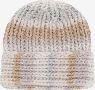 Hemisphere Gestreifte M&uuml;tze aus Kaschmir und Baumwolle