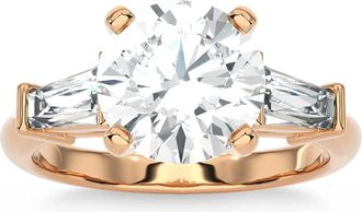 Pompeii3 Certified 2 5/8Ct 3-Stone Baguette Diamond Engagement Ring 14k Gold Lab Grown