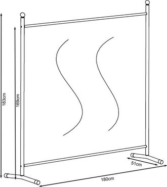 Quick-Star Quick-star - Paravent 180 x 178 cm Stoff Raumteiler Groß Stellwand Trennwand Balkon Sichtschutz Schwarz