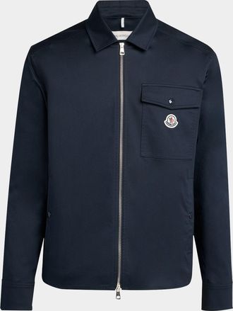 Moncler Mens Full-Zip Twill Overshirt