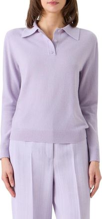 Akris Cashmere Polo Sweater in Malva at Nordstrom, Size 14