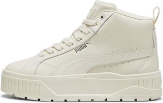 Puma Karmen II Mid (397459-03) Womens High-Top Sneakers White Natural Leather Comfortable Stylish Everyday and Street Style, Alpine Snow, 6.5 UK
