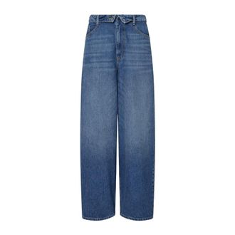 Liu Jo Loose-fit Jeans, female, Blue, Size: W30 Jeans baggy con stringhe