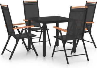 vidaXL Vidaxl - 5 Piece Garden Dining Set Aluminium Black