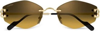Cartier Sunglasses, unisex, Yellow, Size: 56 MM Rimless Square Sunglasses